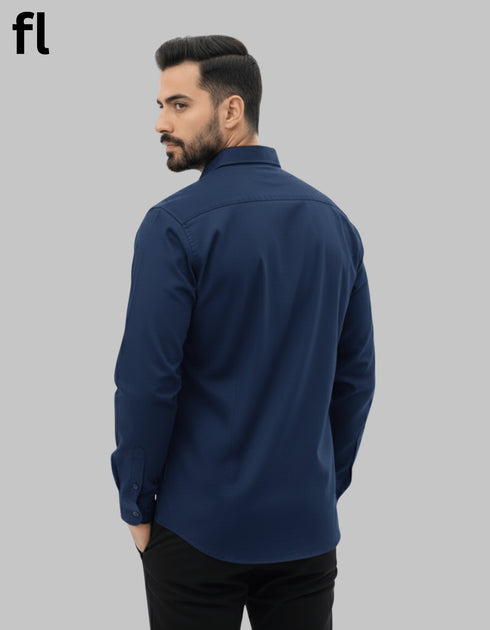 Navy Chambray Casual Shirt